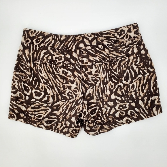 Ann Taylor Loft Women's Brown Tan Animal Print Shorts - Picture 2 of 5